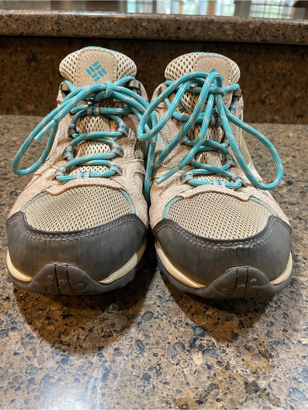 Columbia Access Point II Women 7.5 Tan & Teal Waterproof Hiking Shoe Extra Laces - Picture 6 of 10